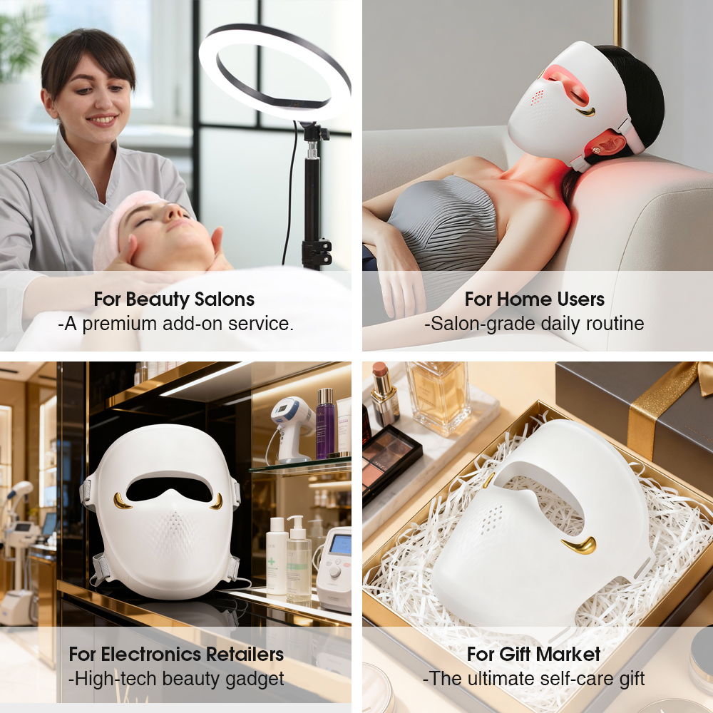 Высококачественная силиконовая светодиодная маска для лица, терапия красным светом для лица, шеи, против морщин и укрепления