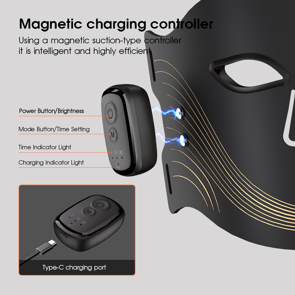 MEZANS 84LED фотонная маска для лица 450/660/850 нм трехспектральная силиконовая беспроводная маска для терапии красным светом домашнее устройство для красоты лица