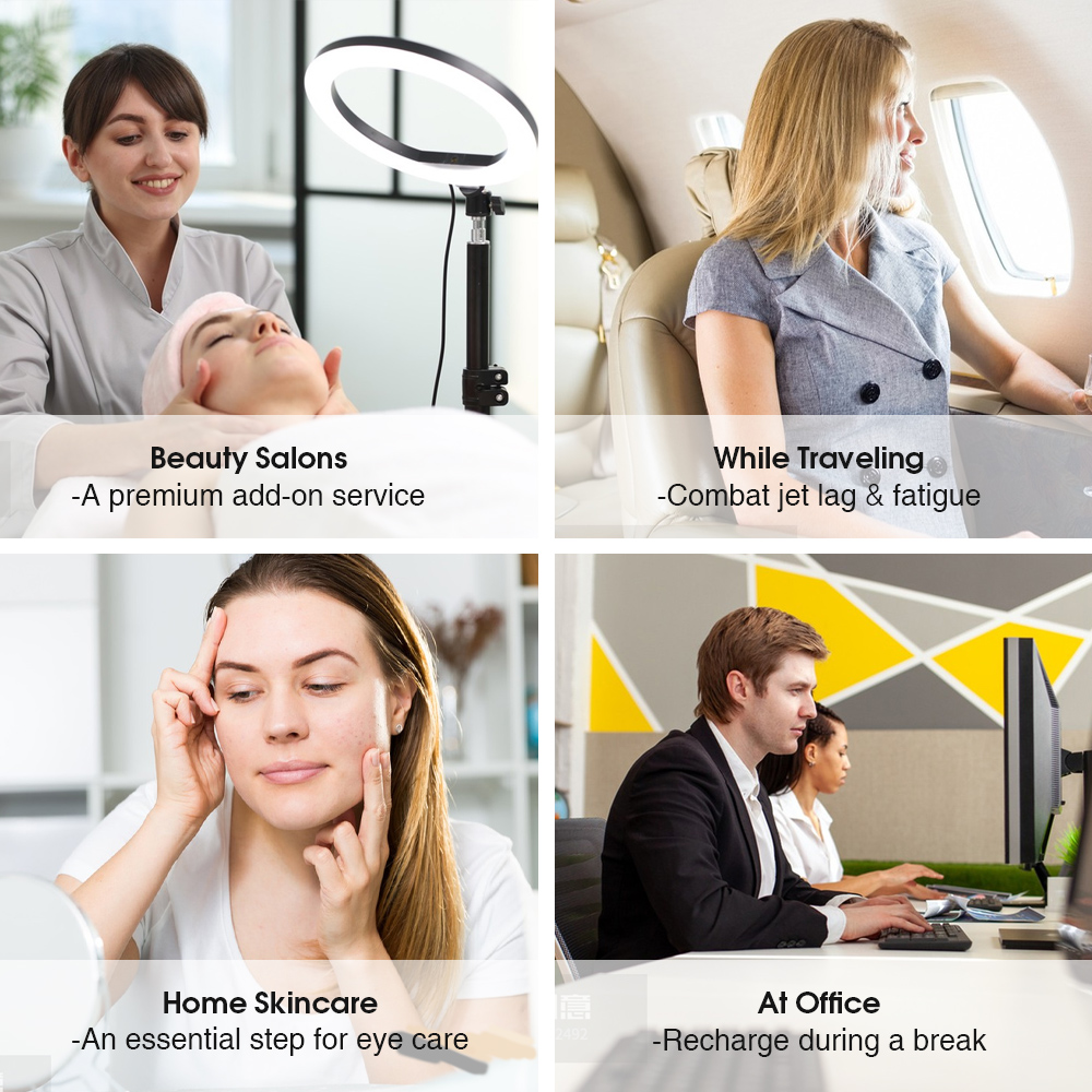 Терапевтическая маска красного света с высокой плотностью мощности, 65 МВт, см2, глубокое проникновение в ткани для облегчения мешков под глазами для терапевтов