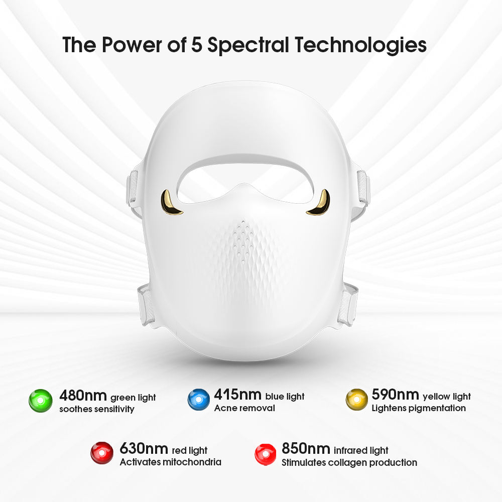 Высококачественная силиконовая светодиодная маска для лица, терапия красным светом для лица, шеи, против морщин и укрепления