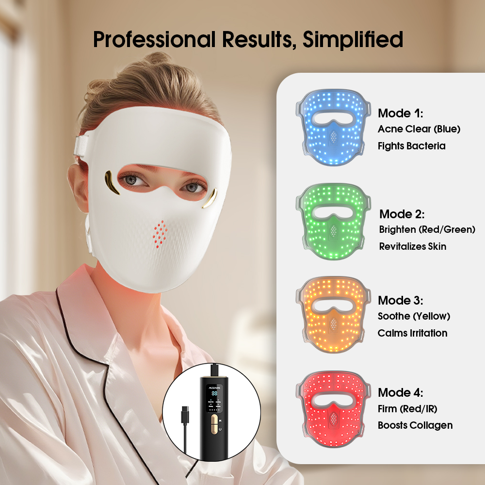 Высококачественная силиконовая светодиодная маска для лица, терапия красным светом для лица, шеи, против морщин и укрепления